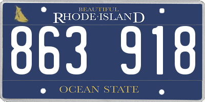 RI license plate 863918