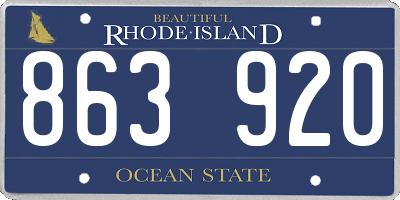 RI license plate 863920