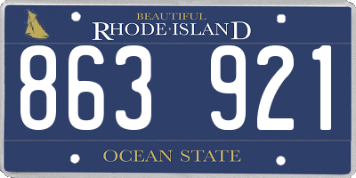 RI license plate 863921