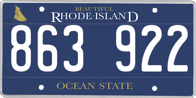 RI license plate 863922