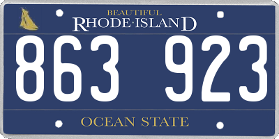 RI license plate 863923