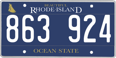 RI license plate 863924