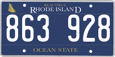 RI license plate 863928