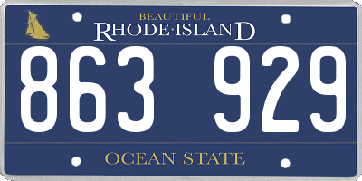 RI license plate 863929