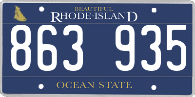 RI license plate 863935