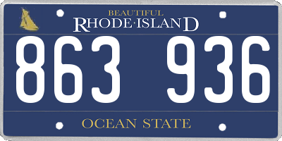 RI license plate 863936