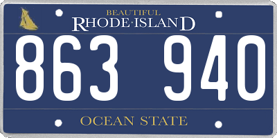 RI license plate 863940