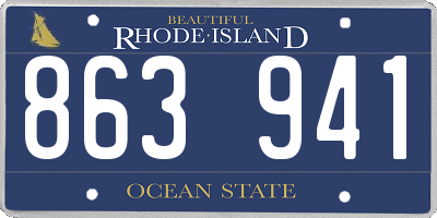 RI license plate 863941