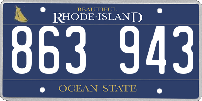 RI license plate 863943