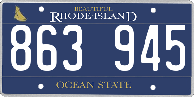 RI license plate 863945