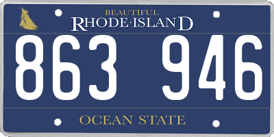 RI license plate 863946