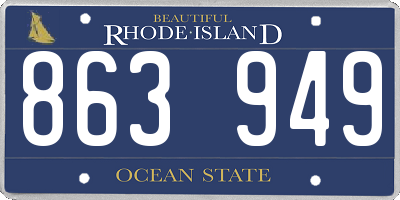 RI license plate 863949
