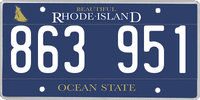 RI license plate 863951