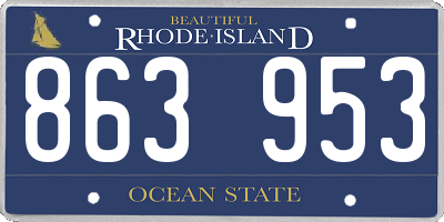 RI license plate 863953