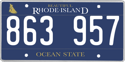 RI license plate 863957