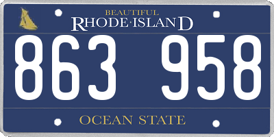 RI license plate 863958