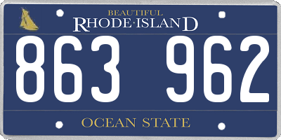 RI license plate 863962