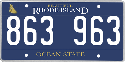 RI license plate 863963
