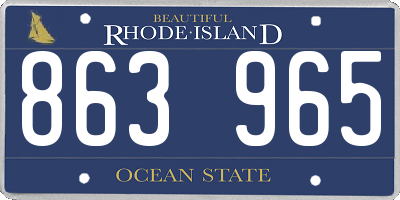 RI license plate 863965