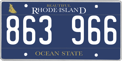 RI license plate 863966