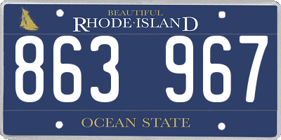 RI license plate 863967
