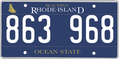 RI license plate 863968