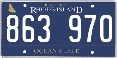 RI license plate 863970