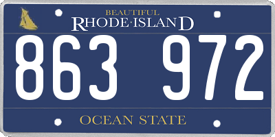 RI license plate 863972