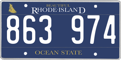 RI license plate 863974