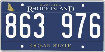 RI license plate 863976