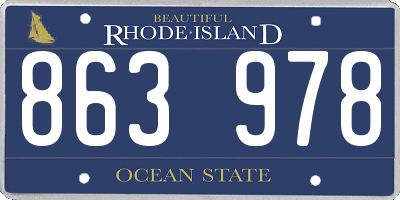 RI license plate 863978