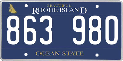 RI license plate 863980