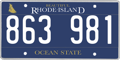RI license plate 863981