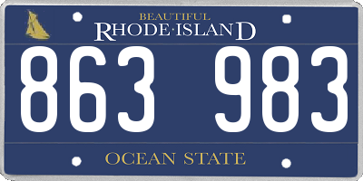 RI license plate 863983