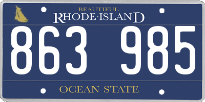 RI license plate 863985