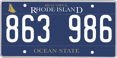RI license plate 863986