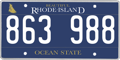 RI license plate 863988