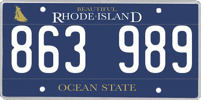 RI license plate 863989