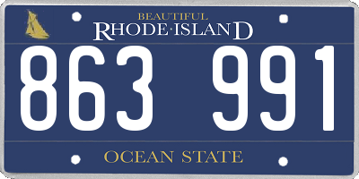 RI license plate 863991