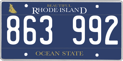 RI license plate 863992