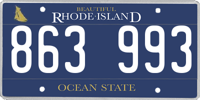 RI license plate 863993