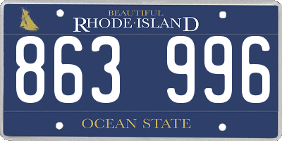 RI license plate 863996