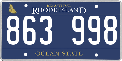 RI license plate 863998