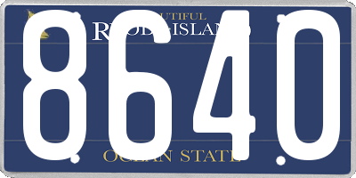 RI license plate 8640