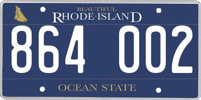 RI license plate 864002