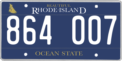 RI license plate 864007