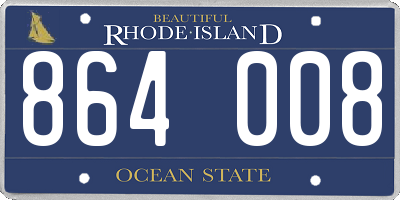 RI license plate 864008