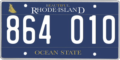 RI license plate 864010