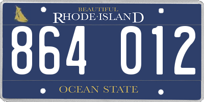 RI license plate 864012