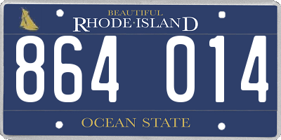 RI license plate 864014